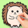 coloring book cute hedgehog