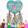 coloring book heart dreamcatcher