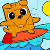 jigsaw puzzle surfing in the sea